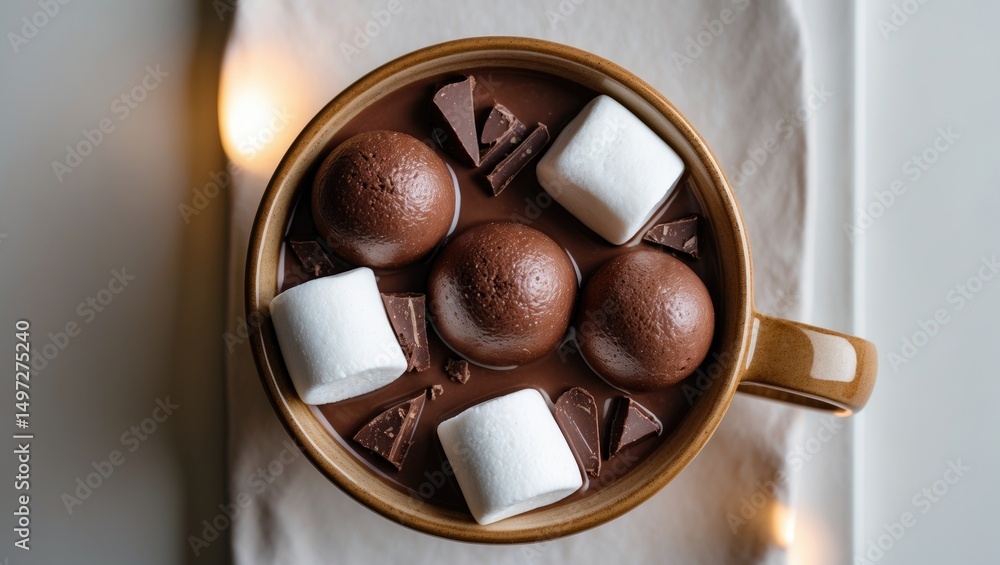 Poster an on-trend and delightful drink can be prepared with cocoa bombs containing marshmallows and chocol