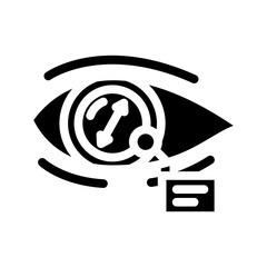 pupil dilation optometry vision eye glyph icon vector illustration