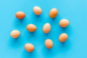 Chicken eggs pattern. Food or Easter background