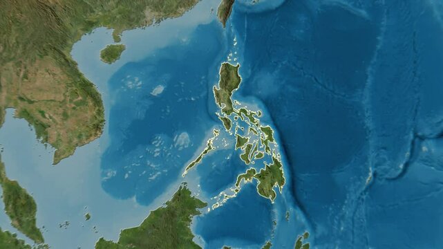 Philippines map - solid. Border. 