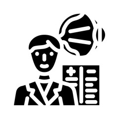 doctor optometry vision eye glyph icon vector illustration