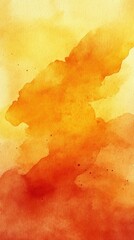 Fiery Sunset Watercolor Abstract
