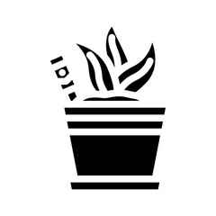 indoor plant with sensor smart home glyph icon vector illustration