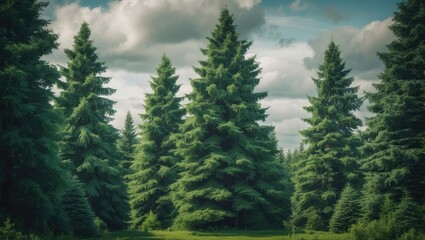 View of extensive cedar tree landscape