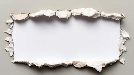 Abstract Torn Paper Frame with White Background