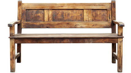 Wooden bench with a rustic design, perfect for outdoor seating and enhancing garden spaces.