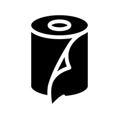roll toilet paper glyph icon vector illustration