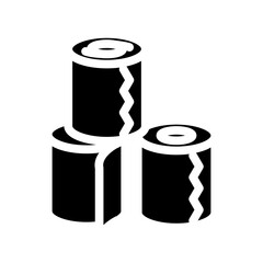 stack toilet paper glyph icon vector illustration