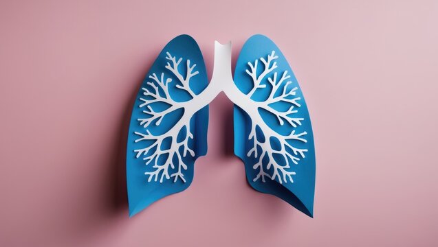 Symbol of lungs on backdrop. Preventing illness. Healthcare and medical concept.