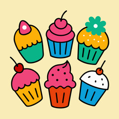 set of cupcakes