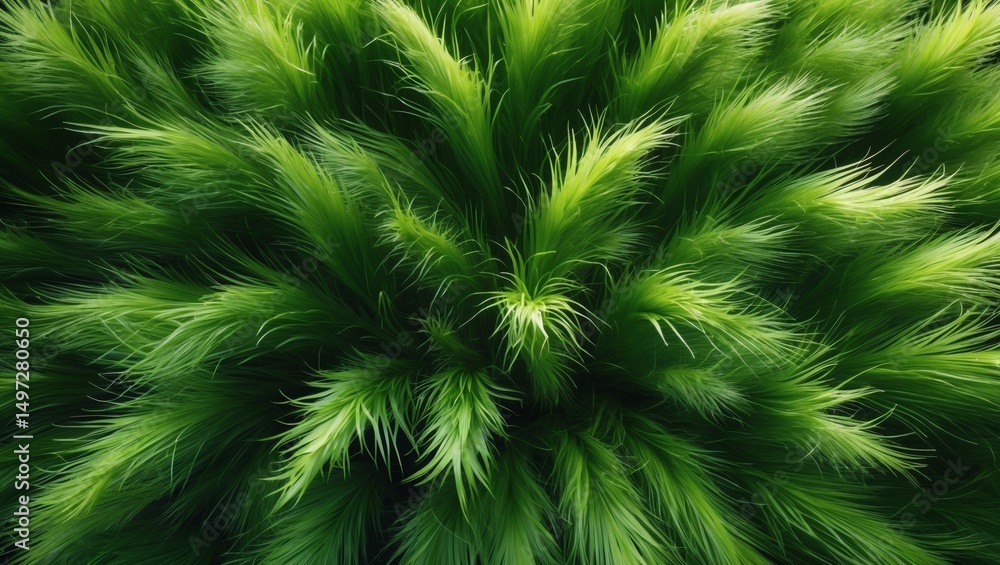 Poster an image showcasing a close-up of vibrant green plants, displaying their intricate details and textu