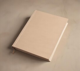 Beige textured book cover mockup  Ideal for design presentation ,  textured cover,  publishing,  hardcover mockup