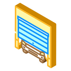 car inside garage isometric icon vector illustration
