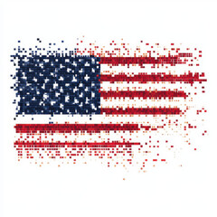 Digital Pixelated American Flag Patriotism in the Digital Age