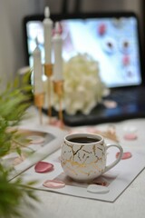 cup of coffee on a table