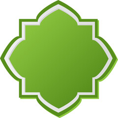 Shapes of Islamic ornament frames and badges in a green gradient