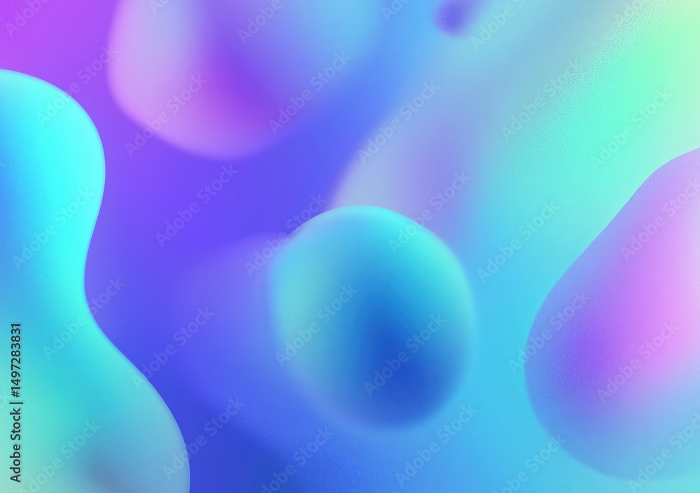 Poster smooth, colorful shapes blending seamlessly together create a vibrant, dreamy abstract background fi