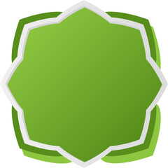 Shapes of Islamic ornament frames and badges in a green gradient