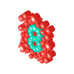 color vision test optometry eye isometric icon vector illustration