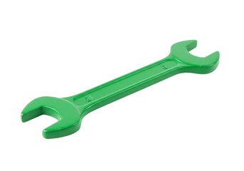 Green wrench isolated on white background