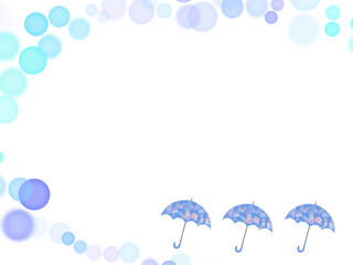 青い雨傘のフレーム