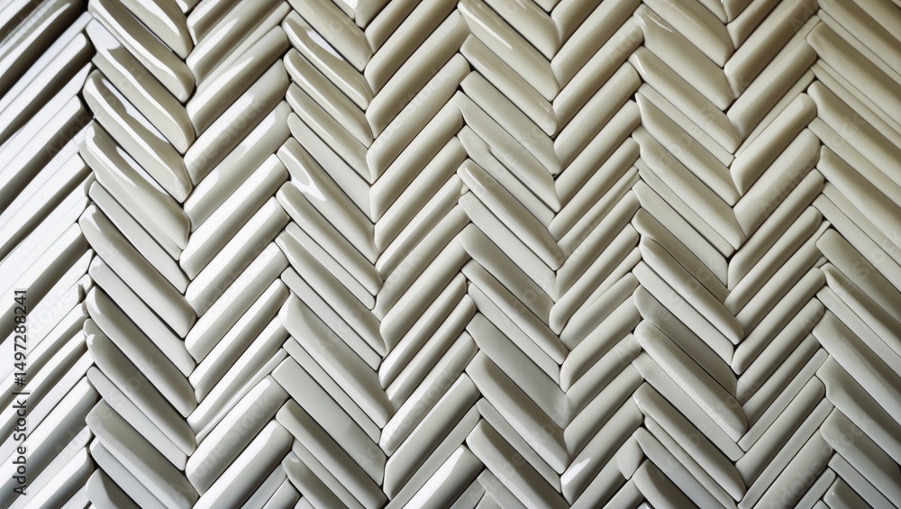 Poster herringbone pattern texture created with porcelain tiles