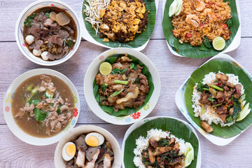 a Thai dish that consists of rice noodles fried with egg, vegetables, and spices, sometimes with pieces of meat or seafood added
