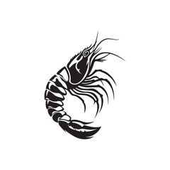 Vector illustration of a shrimp with a detailed and colorful design isolated on white background.