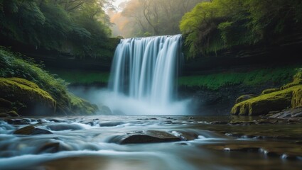 Fototapeta premium Lovely snapshot of the waterfall