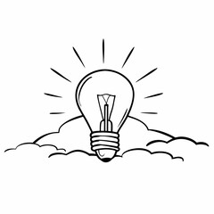 hand drawing light bulb