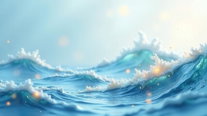 Enchanted Ocean Waves A Serene Seascape of Sparkling Foam and Glimmering Water