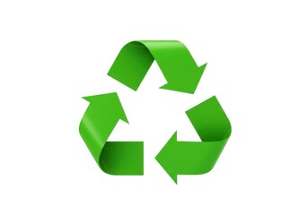 Green recycle symbol isolated on white background