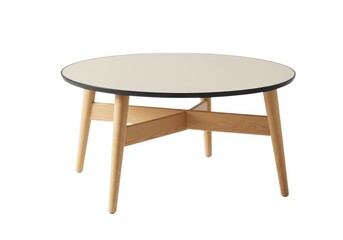 Round coffee table isolated on white background