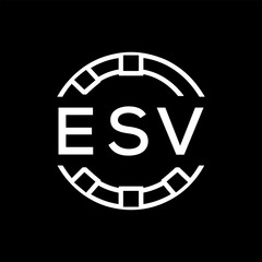 Obraz premium ESV Minimalist ESV Logo Design on Black Background – ESV Later Logo, Modern Circular Branding Concept 