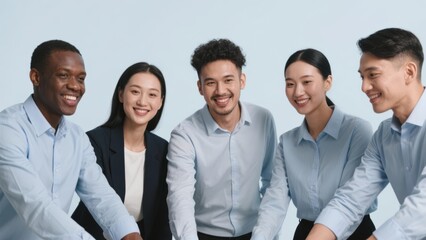 Professional Diverse Team Collaborating in Modern Office, Working Together with Laptops and Tablets, Illustrating Efficient Human Resource Management Concept.