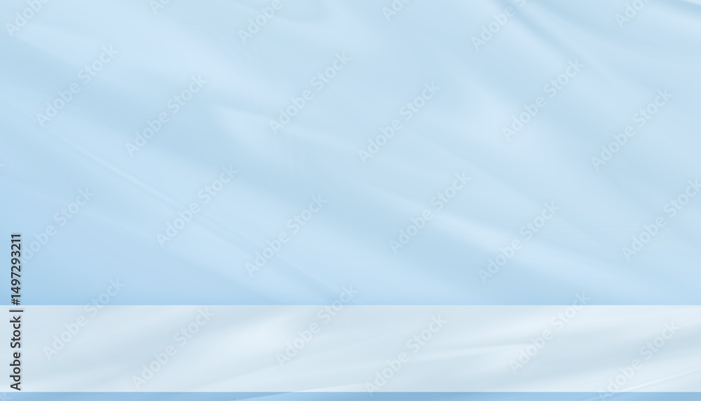 Aufkleber blue background studio with gradient white light on podium stage for product display present,empty b