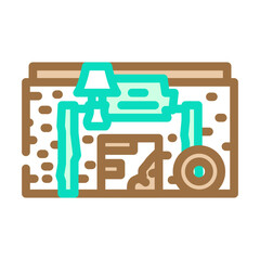junk shop shop color icon vector illustration