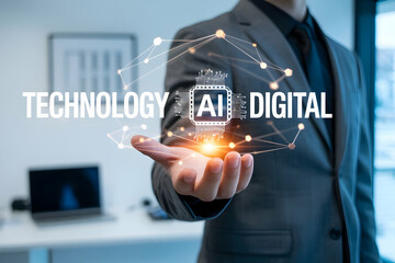Businessman Presenting AI Digital Technology Innovation