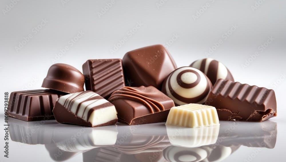 Poster isolated chocolate treat on a white background with clipping path and full depth of field.