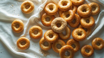 Bagels and Taralli - traditional snacks with a similar texture.