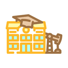 oil refinery school chemical pollution color icon vector illustration