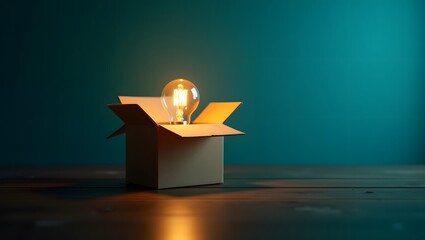 Think outside the box concept idea lightbulb innovation solution creativity