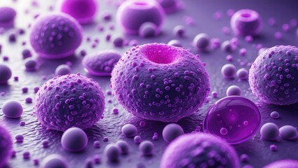 Cellular follicular lesion in a thyroid nodule, microscopy displays regular follicular epithelial cells along with histiocytes and blood in the background.
