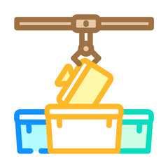 being sorted recycling e waste pollution color icon vector illustration