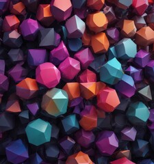 Obraz premium Geometric shapes with multicolored gradient fill, sharp lines, pattern, abstract design, abstract art