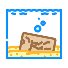 electronic ocean water e waste pollution color icon vector illustration