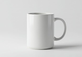 Simple white mug with handle for branding, promotion, and design mockups