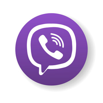 viber logo with shadow. viber icon with shadow. viber button with shadow.
