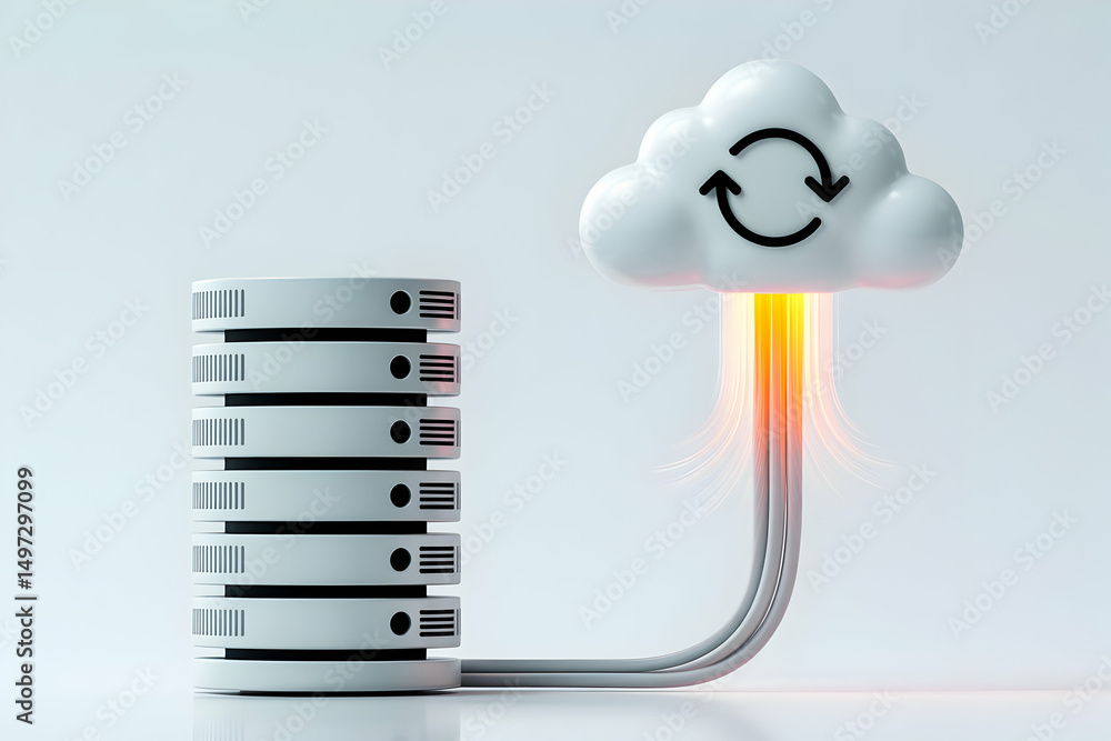 Poster cloud computing data transfer to server rack