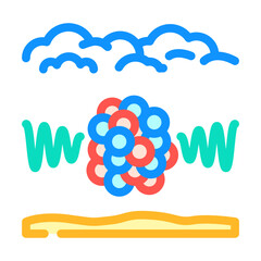 particles air radioactive pollution color icon vector illustration
